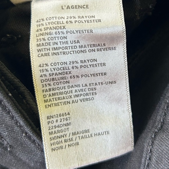 L’Agence Margot Black Skinny Jeans High Rise Excellent Size 26 - Picture 7 of 11